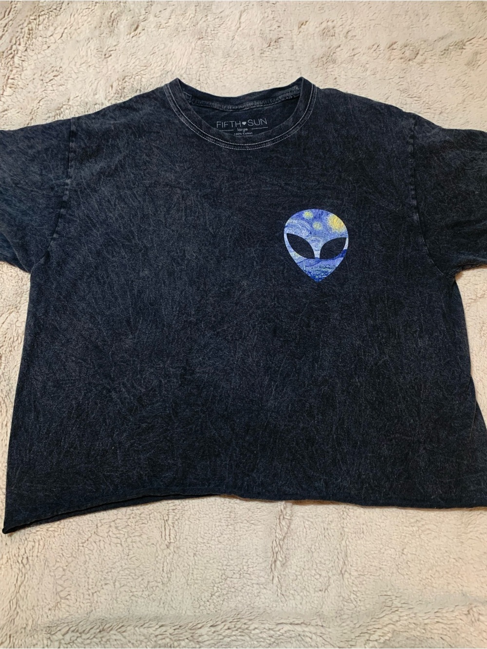 Fifth Sun Black Short-Sleeve 100% Cotton Tee with Mashup of Starry Night Logo